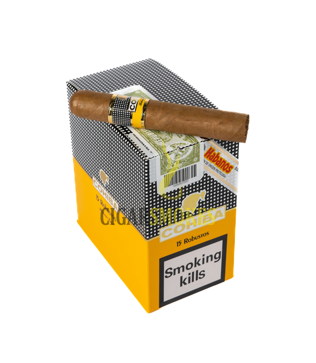 Smokes Cohiba Robustos Box 5x3 Cigar on top